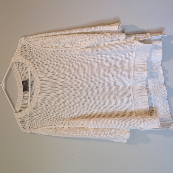 Wooden Ships Sweaters - Wooden Ships White Open Knit Crewneck Sweater Size Large